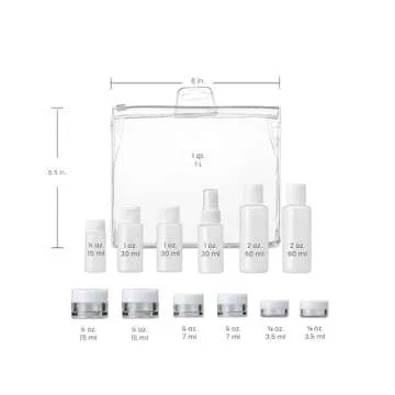 Conair Travel Sized Toiletries, TSA Approved Travel Bottles, Travel Sized Bottles by Travel Smart, 13 Piece Set