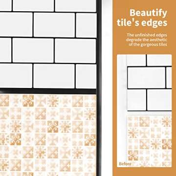 Wowstar 30 Ft Peel and Stick Trim, Molding Trim for Walls, Edges, Borders, Window Frames, Backsplash Tiles, Flexible and Self Adhesive Trim, Black