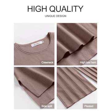 ANRABESS Women 2 Piece Outfits Casual Summer Sleeveless Tops Knit Pants Sweater Lounge Matching Sets 2025 Trendy Clothes Brown Small