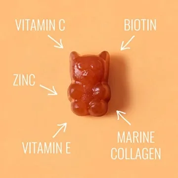 Collagen For Her: Marine Collagen Beauty Gummies for Hair, Skin, and Nails w/Biotin, Zinc, Vitamin C and E | Orange Flavor (60 Ct.)