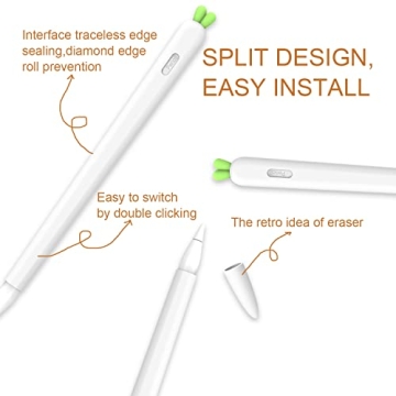 LOVE MEI Apple Pencil Sleeve - Cute Silicone Carrot Design