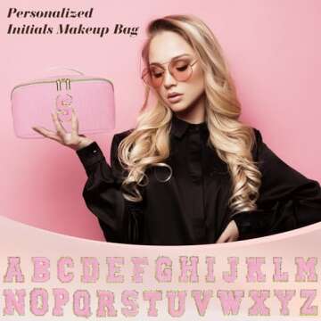 DTBG Gifts for Girls, Initial Travel Makeup Bag Christmas Gift Make up Bag Cosmetic Bags for Women, ...