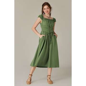 Sleeveless Corset Dress for Women Renaissance Cottagecore Dress Long Fairy Dress Midi Summer Dresses...