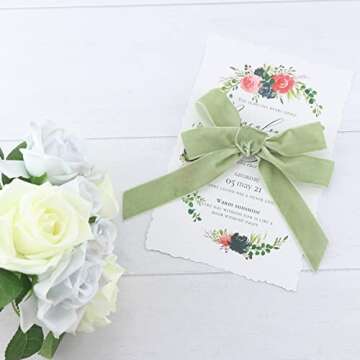 Sage Green Velvet Ribbon for Crafts & Gift Wrapping