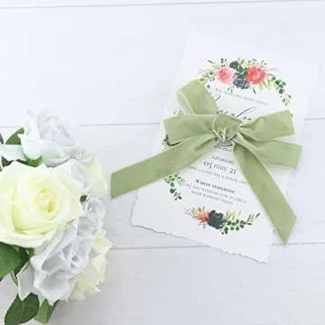 Sage Green Velvet Ribbon for Crafts & Gift Wrapping