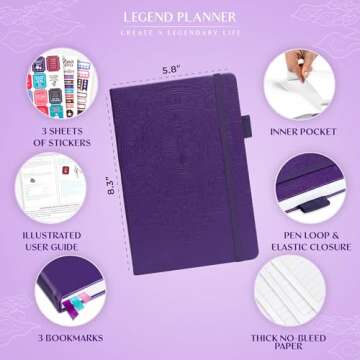 Legend Planner Hourly Schedule Edition – Deluxe Weekly & Daily Organizer with Time Slots. Time Man...