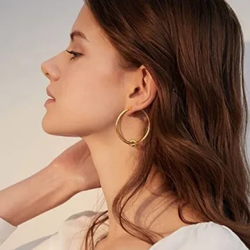 Large Knot Hoop Earrings for Women Elegant Lightweight Jewelry