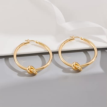 Large Knot Hoop Earrings for Women Elegant Lightweight Jewelry