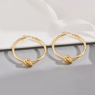 Large Knot Hoop Earrings for Women Elegant Lightweight Jewelry