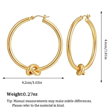 Large Knot Hoop Earrings for Women Elegant Lightweight Jewelry