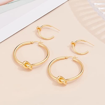 Large Knot Hoop Earrings for Women Elegant Lightweight Jewelry