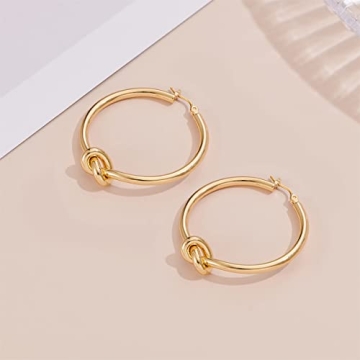 Large Knot Hoop Earrings for Women Elegant Lightweight Jewelry