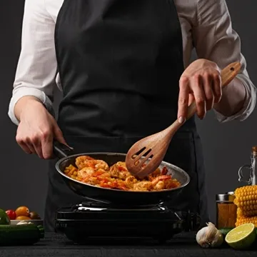 KITEISCAT 5-Piece Acacia Wooden Cooking Utensils Set