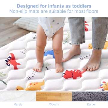 Premium Foam Baby Play Mat 79" X 63", Thick One-Piece Crawling Mat, Odorless Baby Mat Floor Mat, Non-Slip Cushioned Baby Playmat for Infants,Babies,Toddlers. Machine Washable for Easy Care.