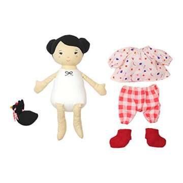 Manhattan Toy Playdate Friends Nico Machine Washable and Dryer Safe 14 Inch Doll with Mini Rooster Stuffed Animal