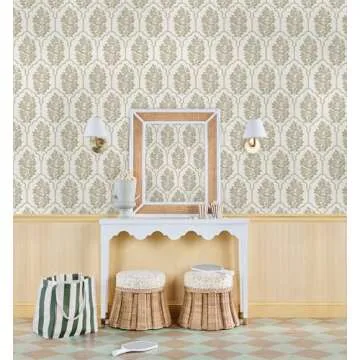 NuWallpaper x Society Social Floral Bazaar Ochre Peel and Stick Wallpaper, SSS6313