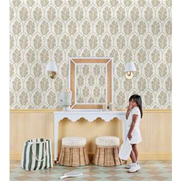 NuWallpaper x Society Social Floral Bazaar Ochre Peel and Stick Wallpaper, SSS6313