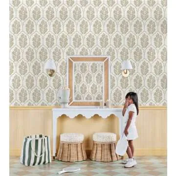 NuWallpaper x Society Social Floral Bazaar Ochre Peel and Stick Wallpaper, SSS6313