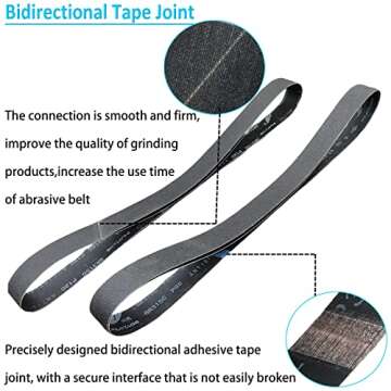 6 Pack 2 x 72 Inch Silicon Carbide Sanding Belts Set - 120 240 400 600 800 1000 Grits Assortment Premium Knife Sharpening Sander Belts for Woodworking, Metal Polishing