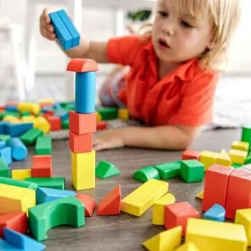 Melissa & Doug - 200 pcs Wooden Block Set for Kids