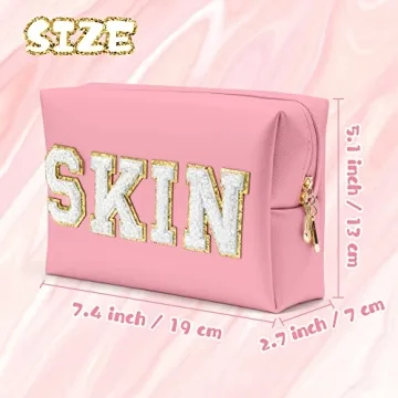 Stylish Y1tvei Pink Cosmetic Toiletry Bag for Travel