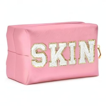 Stylish Y1tvei Pink Cosmetic Toiletry Bag for Travel
