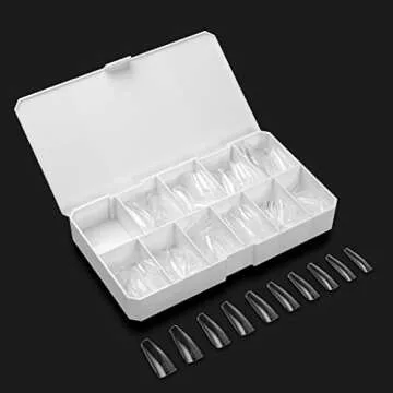 Aprés Gel-X French Manicure Kit - Box of 330 Nail Tips, Sizes 0-9 (Sculpted Coffin Long)