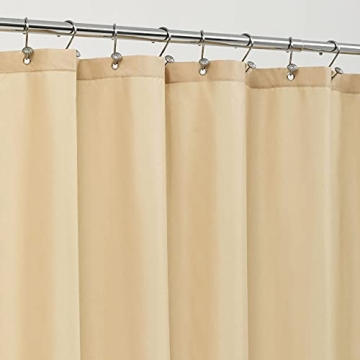 ALYVIA SPRING Waterproof Fabric Shower Curtain Liner - Soft Cloth, Machine Washable, 72x72 in Khaki