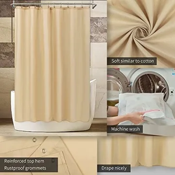 ALYVIA SPRING Waterproof Fabric Shower Curtain Liner