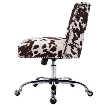 Stylish Cow Print Office Chair - Adjustable & Comfortable