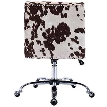 Stylish Cow Print Office Chair - Adjustable & Comfortable