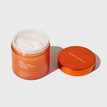 APRILSKIN Carrotene Clarifying Pads | Oily, sensitive, acne-prone skin | Vegan, Cruelty-Free, exfoliating, fights acne & pore-tightening | 60 Pads | No sulfates and Artificial Fragrance