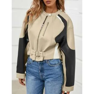 Tankaneo Womens Faux Leather Bomber Jacket for Every Occasion