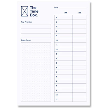 The Time Box Daily Time Management Planner - Time Blocking To Do List Planning Pad, Blank Hourly Not...