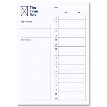 The Time Box Daily Time Management Planner - Time Blocking To Do List Planning Pad, Blank Hourly Not...