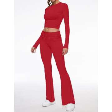 AnotherChill Women's 2 Piece Lounge Set in Red