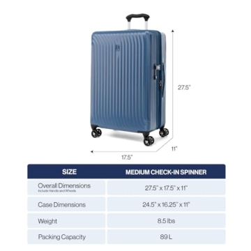 Travelpro Maxlite Air Hardside Expandable Checked Luggage, 8 Spinner Wheels, Lightweight Hard Shell Polycarbonate Suitcase, Orchid Pink Purple, Checked Medium 25-Inch
