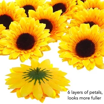 AGEOMET 32pcs 3.5" Artificial Sunflowers for Home Decor
