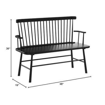 Jerimiah Black Wood Spindleback Bench by Crown Mark