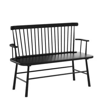Elegant Jerimiah Black Wood Spindleback Bench
