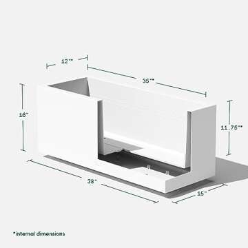 Veradek Block Series Long Box Planter - Large Rectangular Planter for Indoor or Outdoor Patio/Porch | Durable All-Weather Use with Drainage Holes | Modern Décor for Tall Plants, Flowers or Shrubs