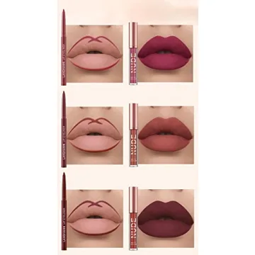 SUMEITANG 12Pcs Lip Liner and Lipstick Makeup Set