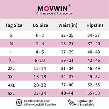 MOVWIN Shapewear for Women Tummy Control - Body Shaper Slimming Black
