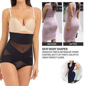 MOVWIN Shapewear for Women Tummy Control - Body Shaper Slimming Black