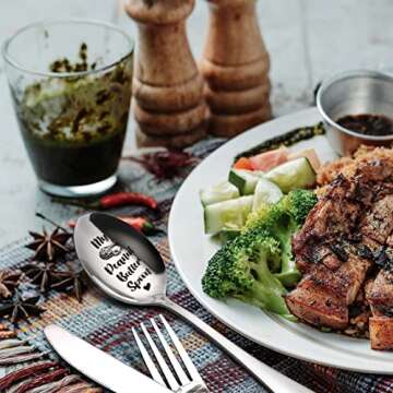 My Peanut Butter Spoon Funny Stainless Steel Engraved Spoon, Long Handle Peanut Butter Spoon, Coffee...