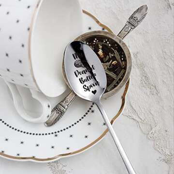 My Peanut Butter Spoon Funny Stainless Steel Engraved Spoon, Long Handle Peanut Butter Spoon, Coffee Tea Spoon, Dessert Ice Cream Spoon, for Peanut Butter Lover Boy Girl Christmas Gift