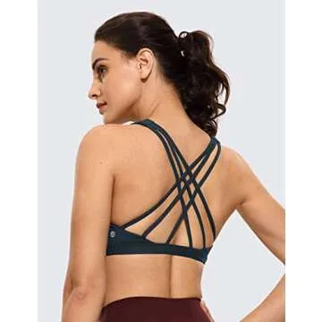CRZ YOGA Strappy V Neck Sports Bra - Stylish Support for All