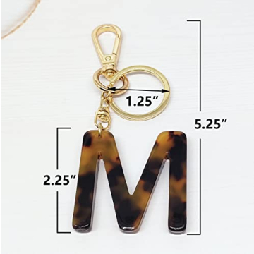 Trendy Leopard Print Keychain with Initial Letter