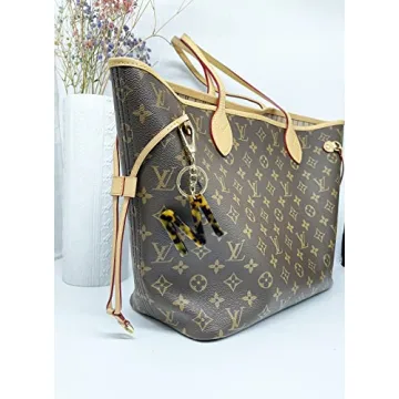 Trendy Leopard Print Keychain with Initial Letter