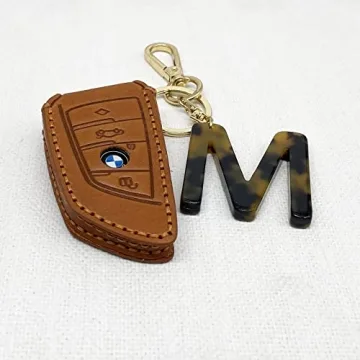 Trendy Leopard Print Keychain with Initial Letter
